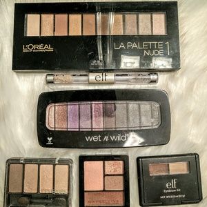 Eyeshadow brow lot nude matte glitter makeup